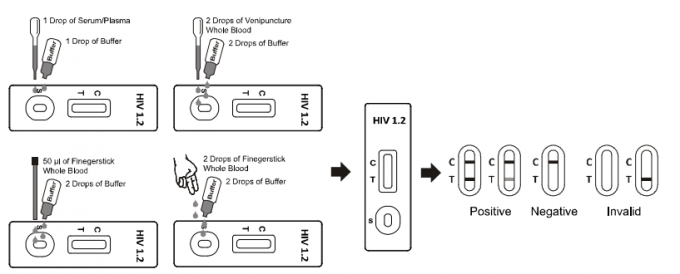 Quick One Step HIV Home Test Kits HIV Test Strip / Cassette For Hospital
