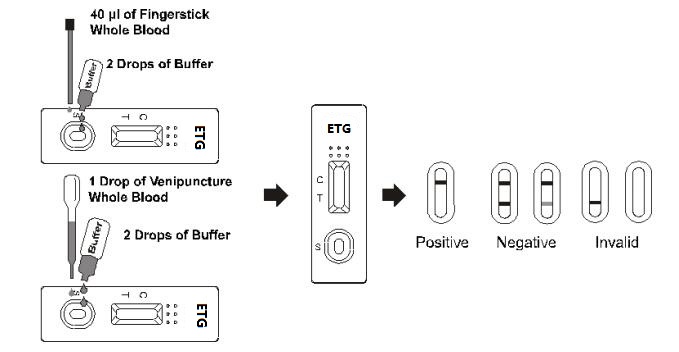 500ng Rapid Test to detection of Alcohol Ethyl Glucuronide in human Whole Blood /Serum/Plasma With CE