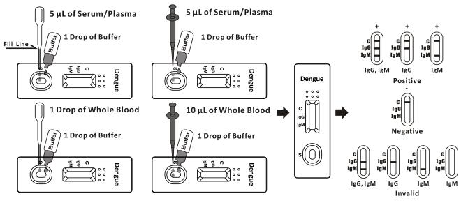 Dengue IgG / IgM Ab Rapid Test Kit One Step Diagnosis Blood Testing